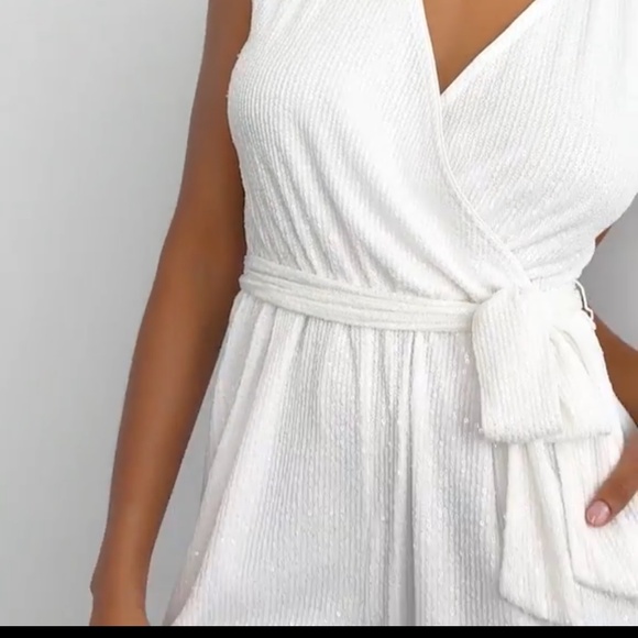 I.N.C. White Sequin Sleeveless Jumpsuit - Picture 5 of 16